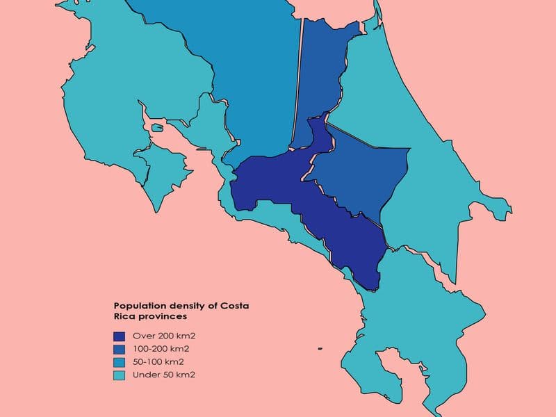 mapa de costa rica - The Seven Provinces of Costa Rica