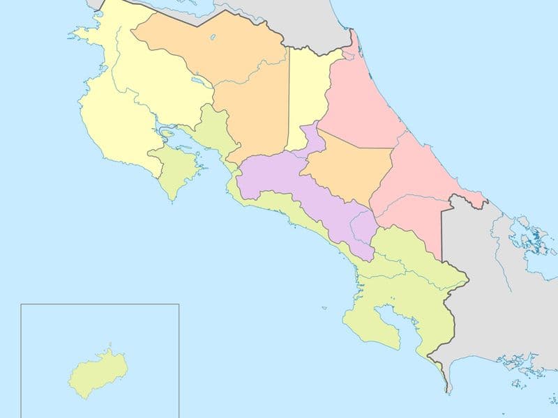mapa de costa rica - Major Mountain Ranges and Volcanoes